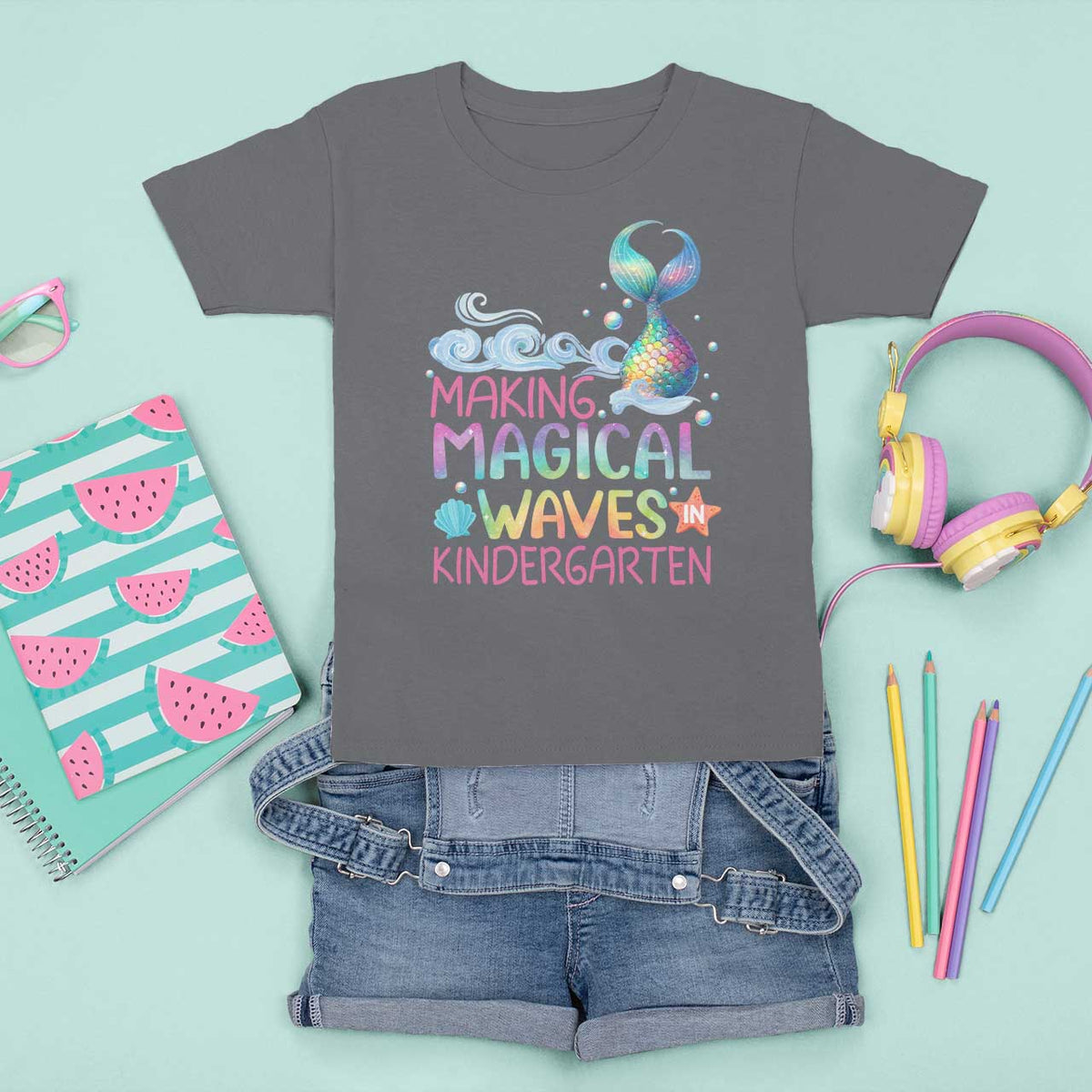 Kindergarten Mermaid T Shirt For Kid Making Magical Waves In Kindergarten - Wonder Print Shop