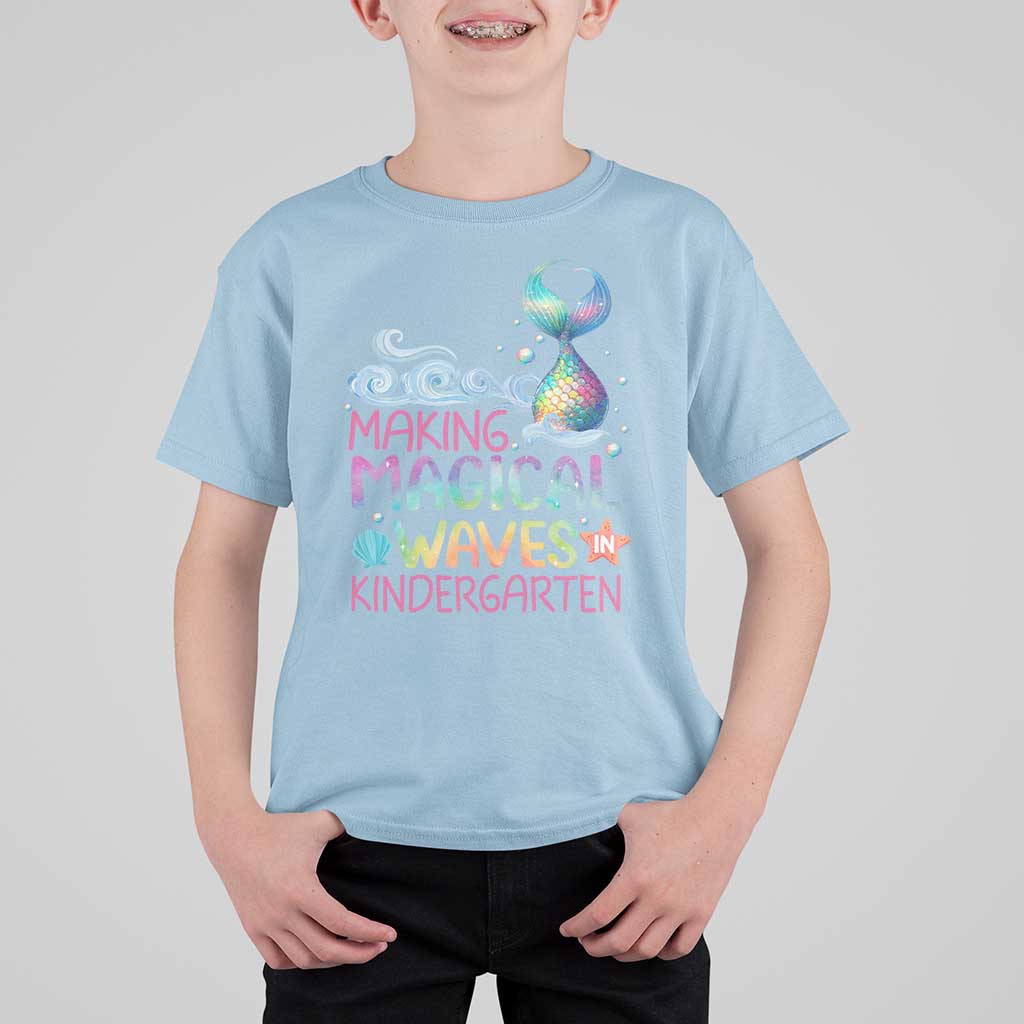 Kindergarten Mermaid T Shirt For Kid Making Magical Waves In Kindergarten - Wonder Print Shop