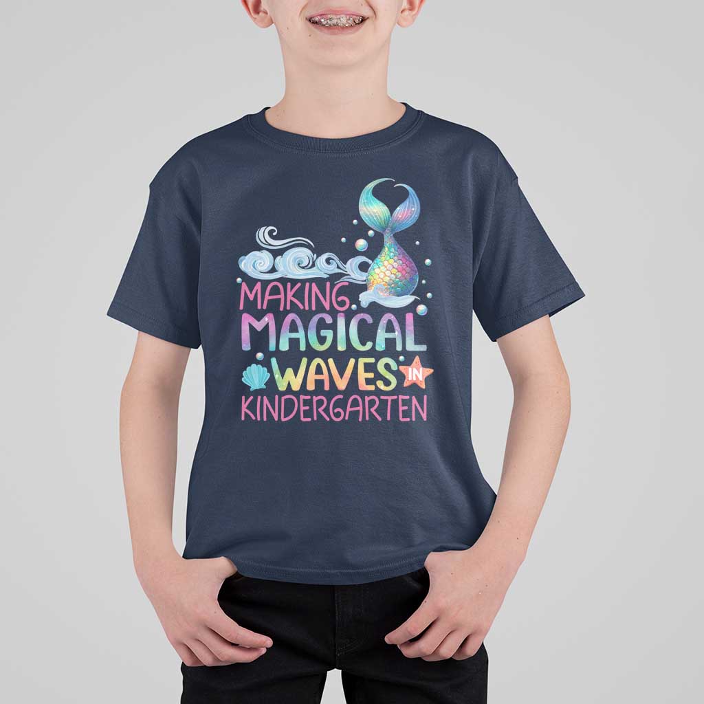 Kindergarten Mermaid T Shirt For Kid Making Magical Waves In Kindergarten - Wonder Print Shop