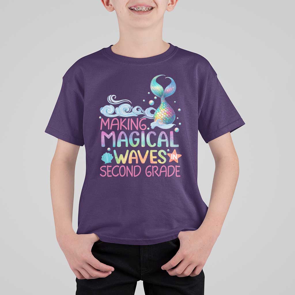 2nd Grade Mermaid T Shirt For Kid Making Magical Waves In Second Grade - Wonder Print Shop