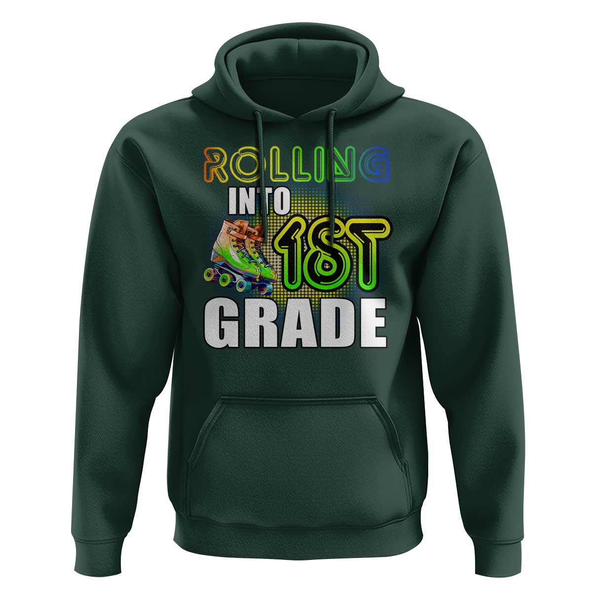 Rolling Into 1st Grade Skating Hoodie Back To School Rainbow Roller Skates - Wonder Print Shop