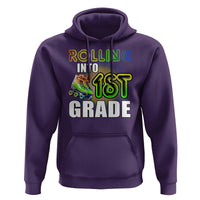 Rolling Into 1st Grade Skating Hoodie Back To School Rainbow Roller Skates - Wonder Print Shop
