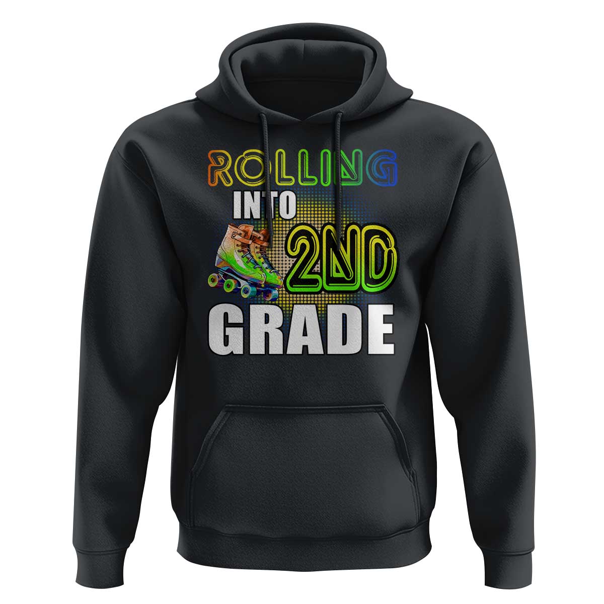Rolling Into 2nd Grade Skating Hoodie Back To School Rainbow Roller Skates - Wonder Print Shop