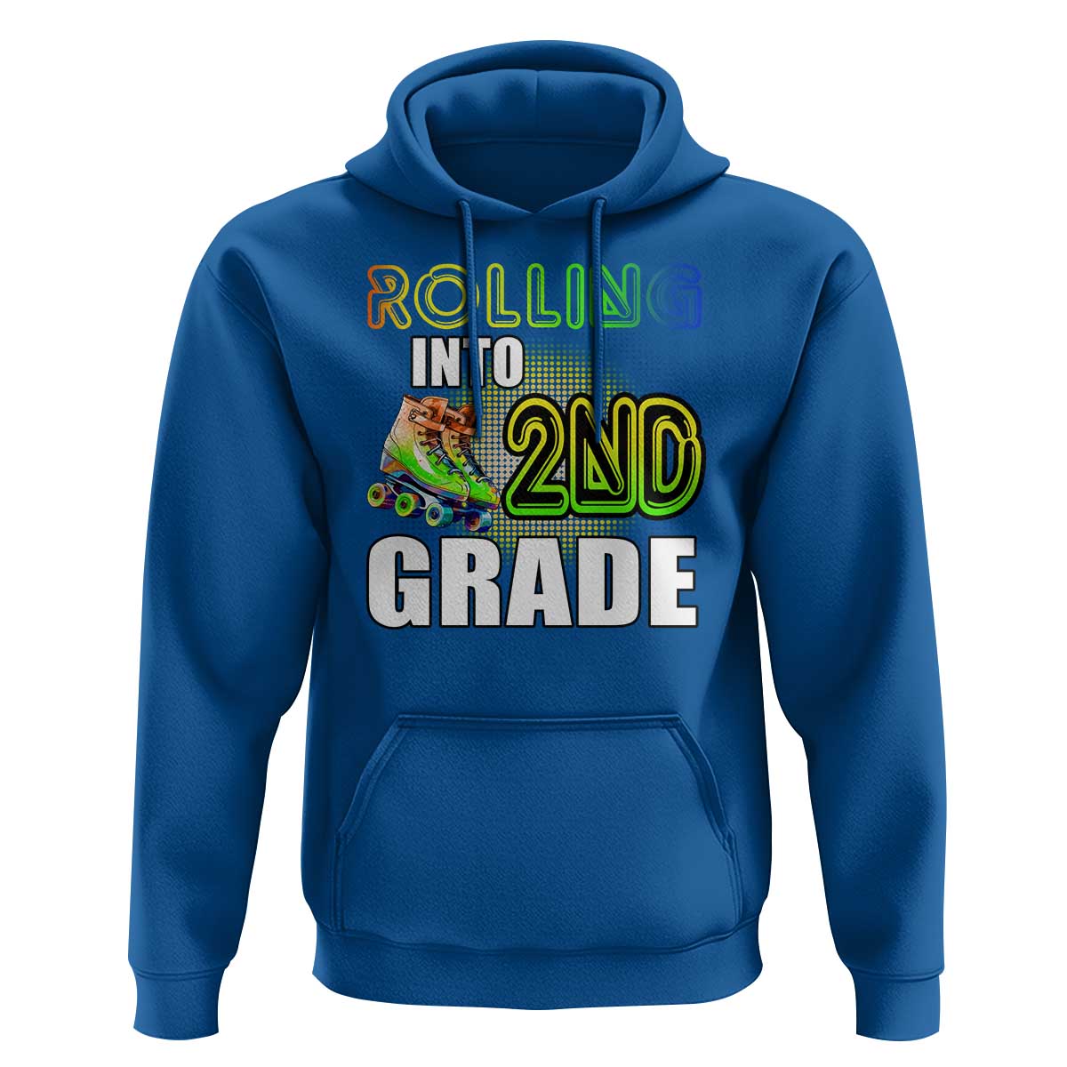 Rolling Into 2nd Grade Skating Hoodie Back To School Rainbow Roller Skates - Wonder Print Shop