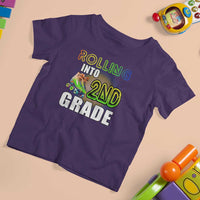 Rolling Into 2nd Grade Skating T Shirt For Kid Back To School Rainbow Roller Skates - Wonder Print Shop