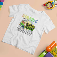 Rolling Into 2nd Grade Skating T Shirt For Kid Back To School Rainbow Roller Skates - Wonder Print Shop