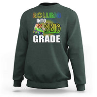 Rolling Into 2nd Grade Skating Sweatshirt Back To School Rainbow Roller Skates - Wonder Print Shop