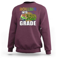 Rolling Into 3rd Grade Skating Sweatshirt Back To School Rainbow Roller Skates - Wonder Print Shop