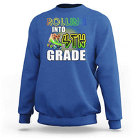 Rolling Into 4th Grade Skating Sweatshirt Back To School Rainbow Roller Skates - Wonder Print Shop