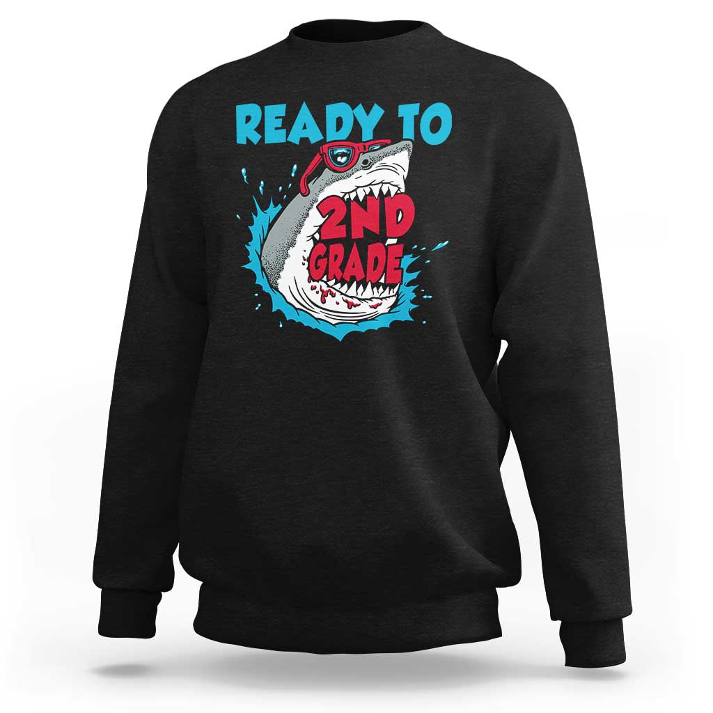 Funny Shark Ready To Attack 2nd Grade Sweatshirt - Wonder Print Shop
