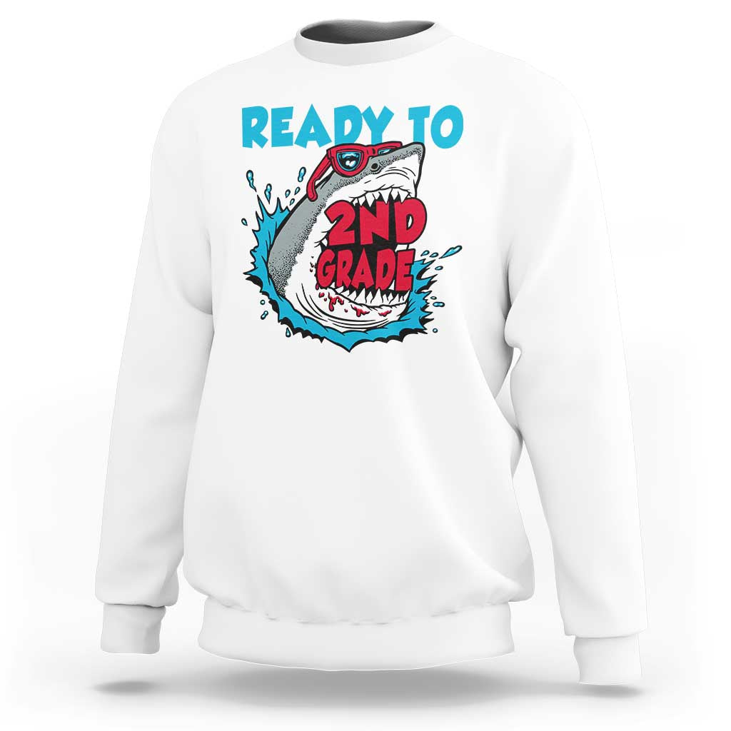 Funny Shark Ready To Attack 2nd Grade Sweatshirt - Wonder Print Shop