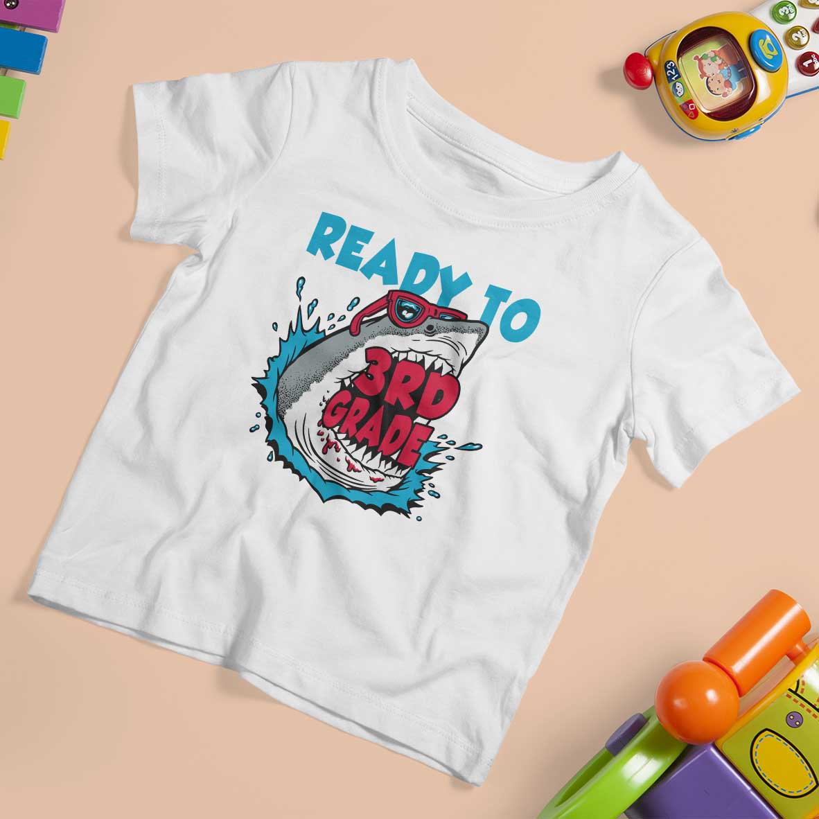 Funny Shark Ready To Attack 3rd Grade T Shirt For Kid - Wonder Print Shop