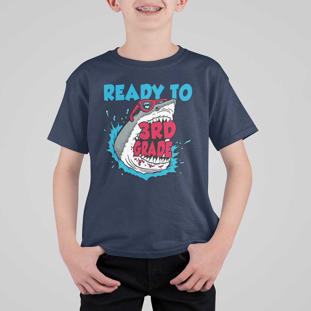 Funny Shark Ready To Attack 3rd Grade T Shirt For Kid - Wonder Print Shop