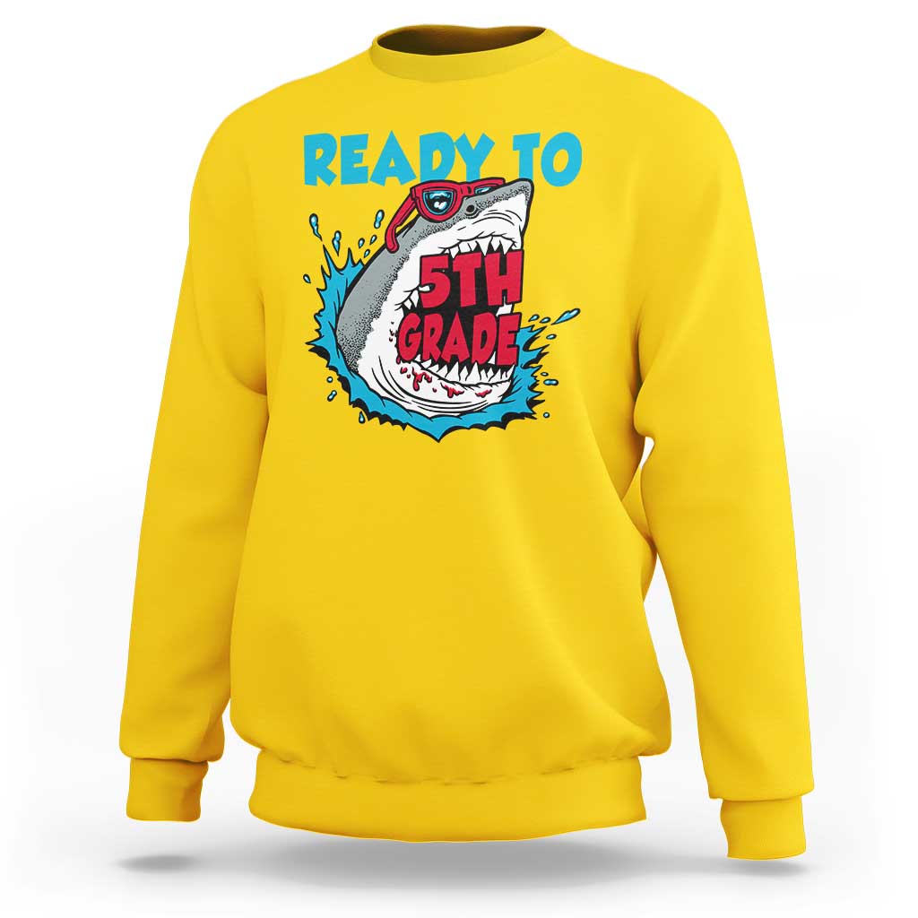 Funny Shark Ready To Attack 5th Grade Sweatshirt - Wonder Print Shop