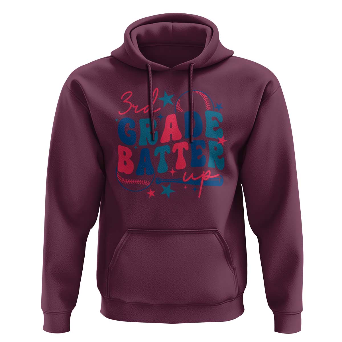 3rd Grade Baseball Player Hoodie Batter Up Back To School - Wonder Print Shop