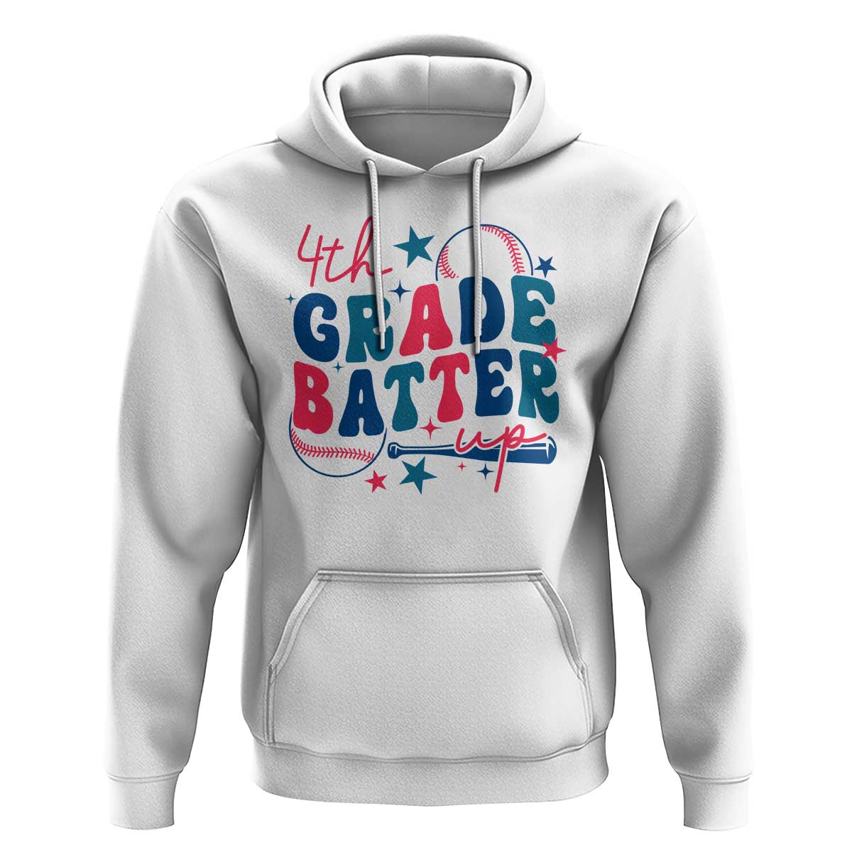 4th Grade Baseball Player Hoodie Batter Up Back To School - Wonder Print Shop