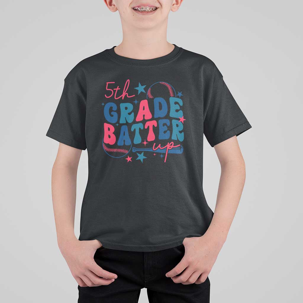 5th Grade Baseball Player T Shirt For Kid Batter Up Back To School - Wonder Print Shop
