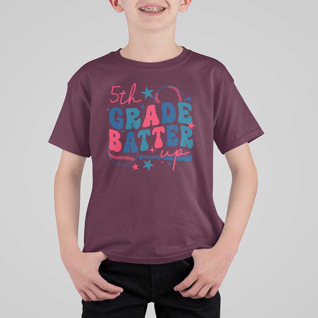 5th Grade Baseball Player T Shirt For Kid Batter Up Back To School - Wonder Print Shop
