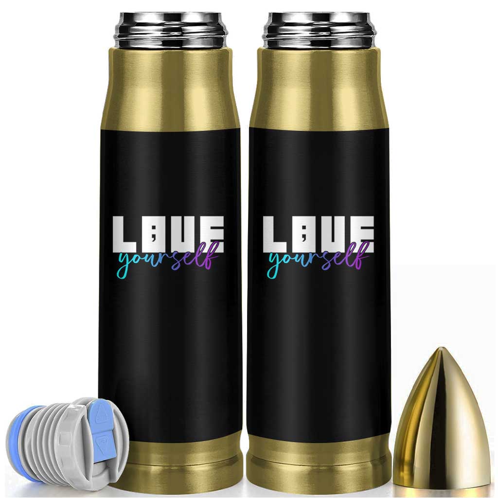 Love Yourself Semicolon Suicide Prevention Bullet Tumbler