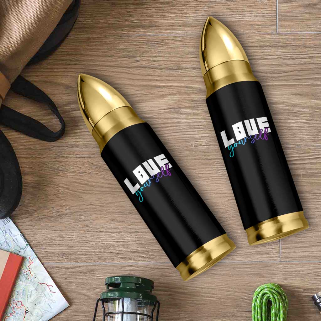 Love Yourself Semicolon Suicide Prevention Bullet Tumbler