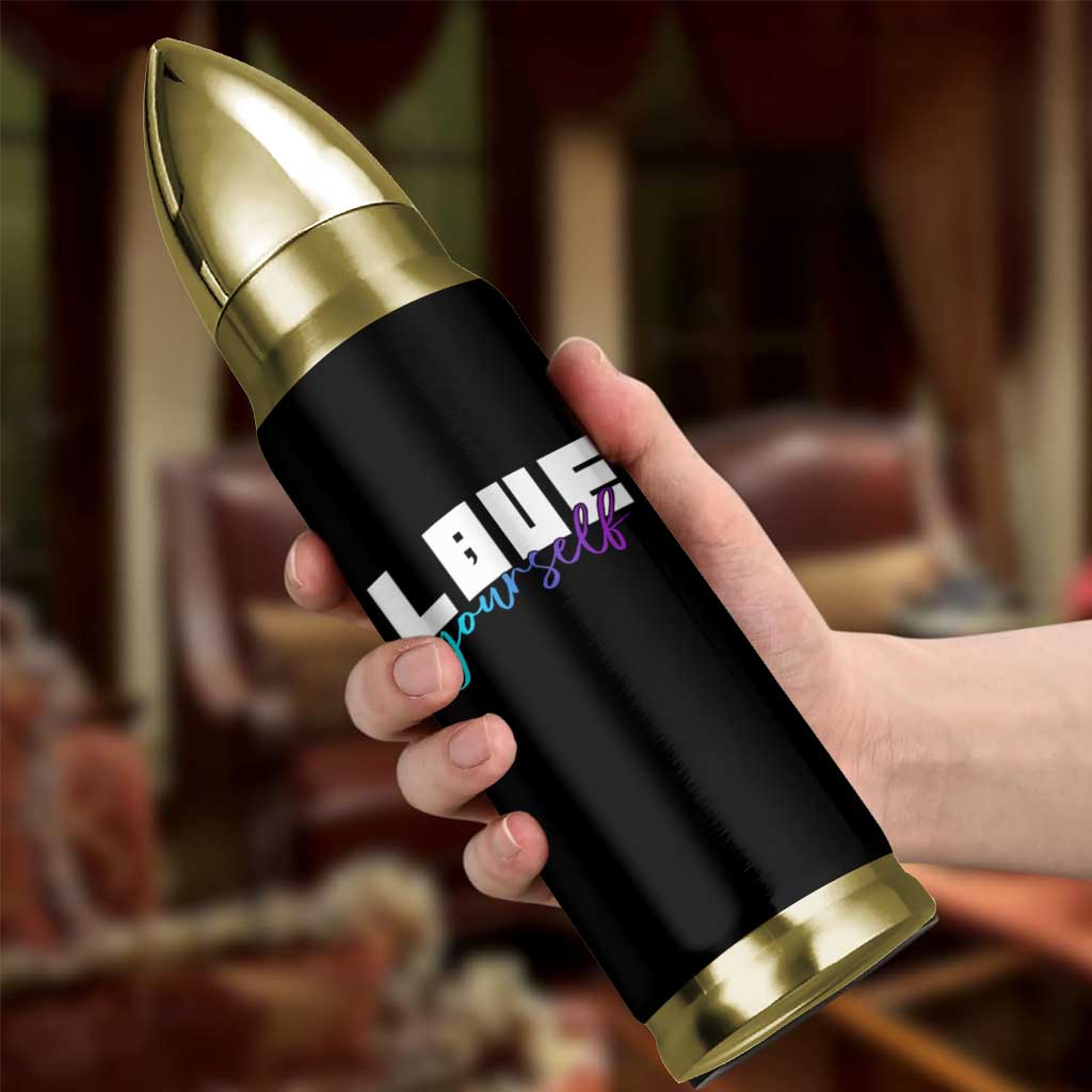 Love Yourself Semicolon Suicide Prevention Bullet Tumbler