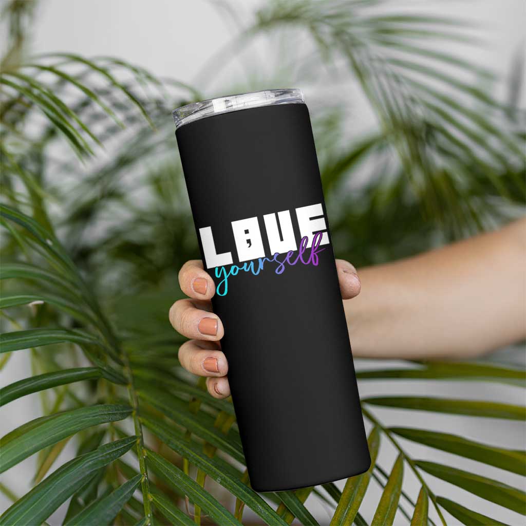 Love Yourself Semicolon Suicide Prevention Skinny Tumbler