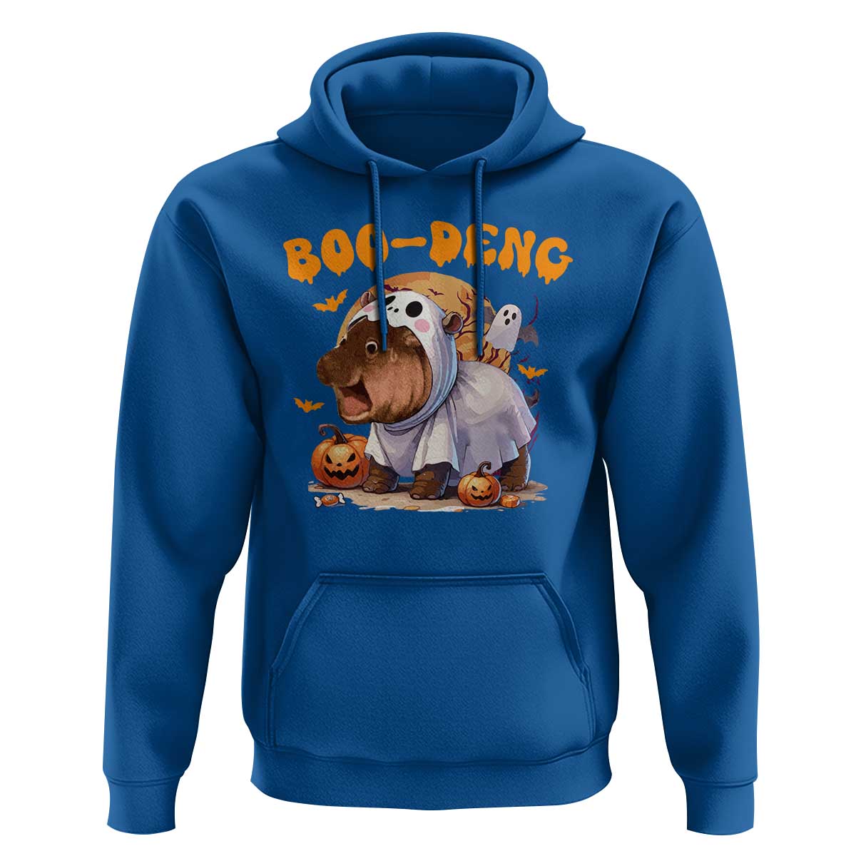 Halloween Boo Deng Hoodie Baby Pygmy Hippo Cute Ghost