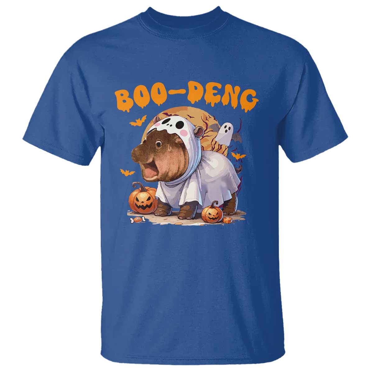 Halloween Boo Deng T Shirt Baby Pygmy Hippo Cute Ghost - Wonder Print Shop