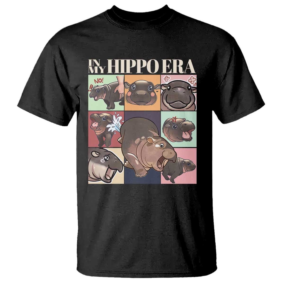Cute Baby Pygmy Hippo Thailand T Shirt In My Hippo Era MooDeng Meme - Wonder Print Shop