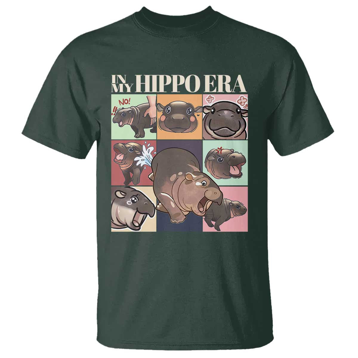 Cute Baby Pygmy Hippo Thailand T Shirt In My Hippo Era MooDeng Meme - Wonder Print Shop