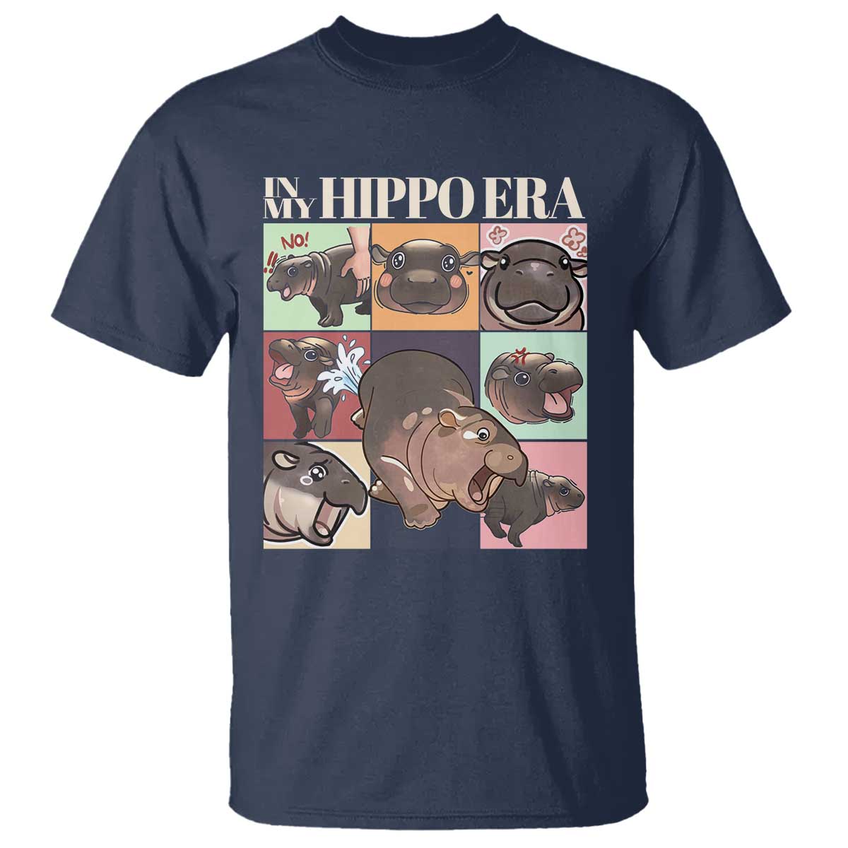 Cute Baby Pygmy Hippo Thailand T Shirt In My Hippo Era MooDeng Meme - Wonder Print Shop