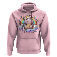 Cute Baby Pygmy Hippo Pastel Rainbow Hoodie