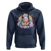 Cute Baby Pygmy Hippo Pastel Rainbow Hoodie