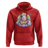 Cute Baby Pygmy Hippo Pastel Rainbow Hoodie