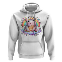 Cute Baby Pygmy Hippo Pastel Rainbow Hoodie