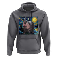 Funny Baby Pygmy Hippo Thailand Hoodie Starry Night MooDeng Meme