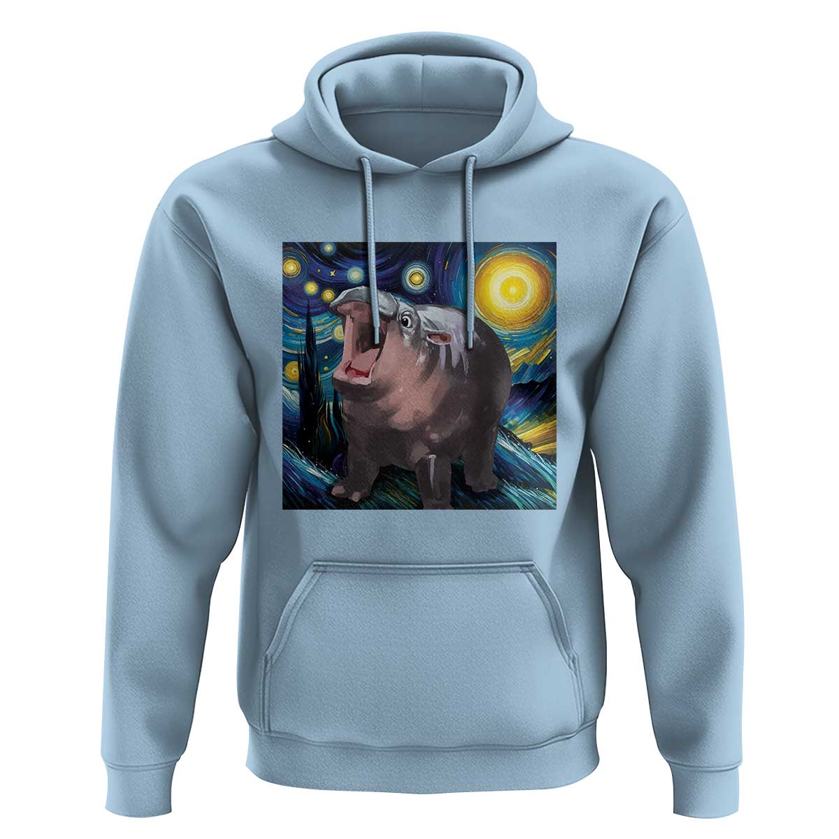 Funny Baby Pygmy Hippo Thailand Hoodie Starry Night MooDeng Meme