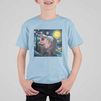 Funny Baby Pygmy Hippo Thailand T Shirt For Kid Starry Night MooDeng Meme - Wonder Print Shop