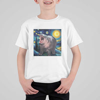 Funny Baby Pygmy Hippo Thailand T Shirt For Kid Starry Night MooDeng Meme - Wonder Print Shop