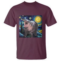 Funny Baby Pygmy Hippo Thailand T Shirt Starry Night MooDeng Meme - Wonder Print Shop