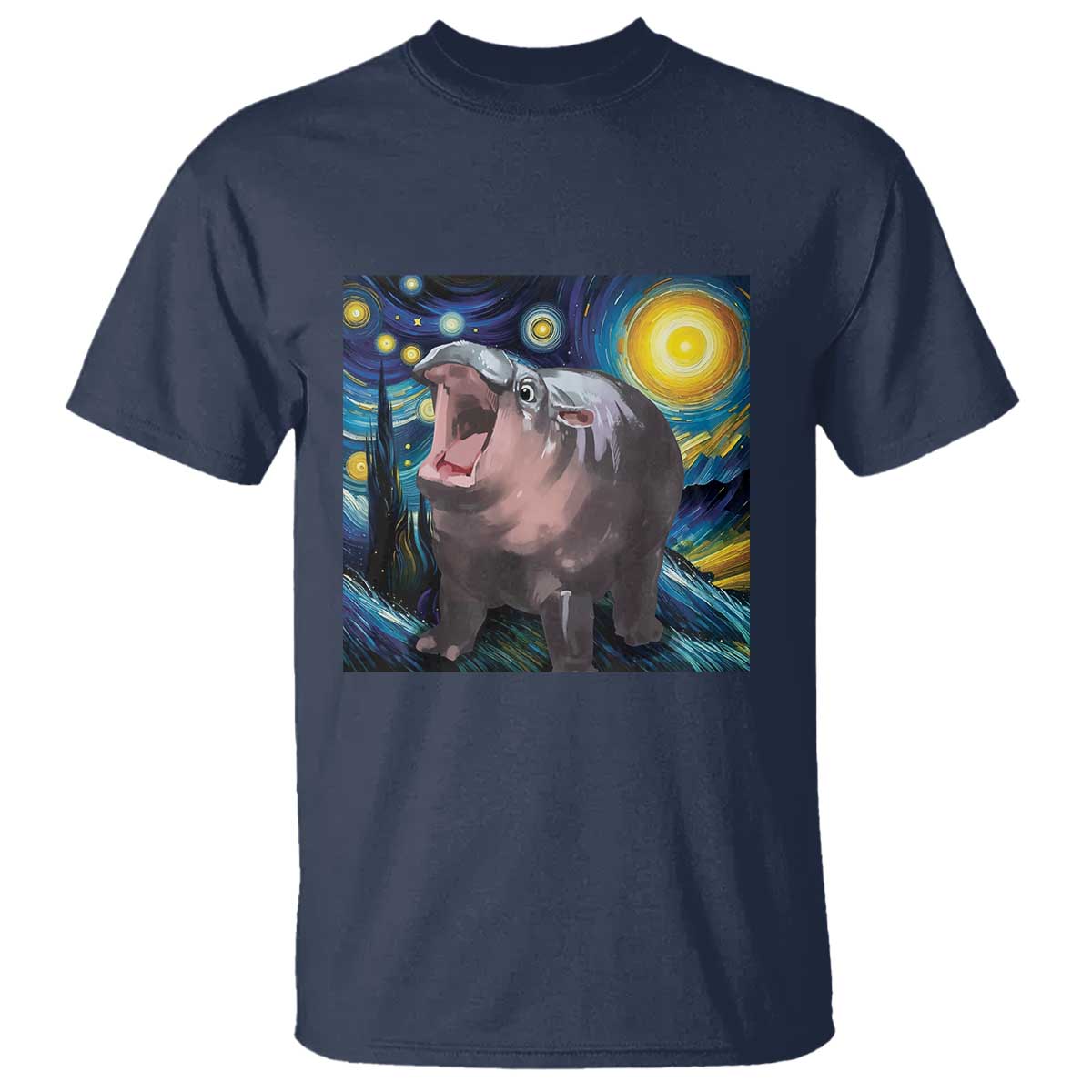 Funny Baby Pygmy Hippo Thailand T Shirt Starry Night MooDeng Meme - Wonder Print Shop