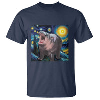 Funny Baby Pygmy Hippo Thailand T Shirt Starry Night MooDeng Meme - Wonder Print Shop