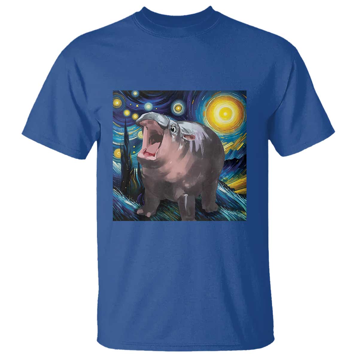 Funny Baby Pygmy Hippo Thailand T Shirt Starry Night MooDeng Meme - Wonder Print Shop