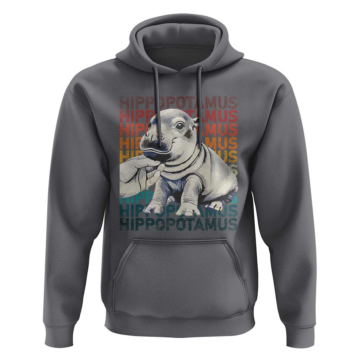 Hippo Lover Hoodie Retro Vintage Baby Pygmy Hippopotamus