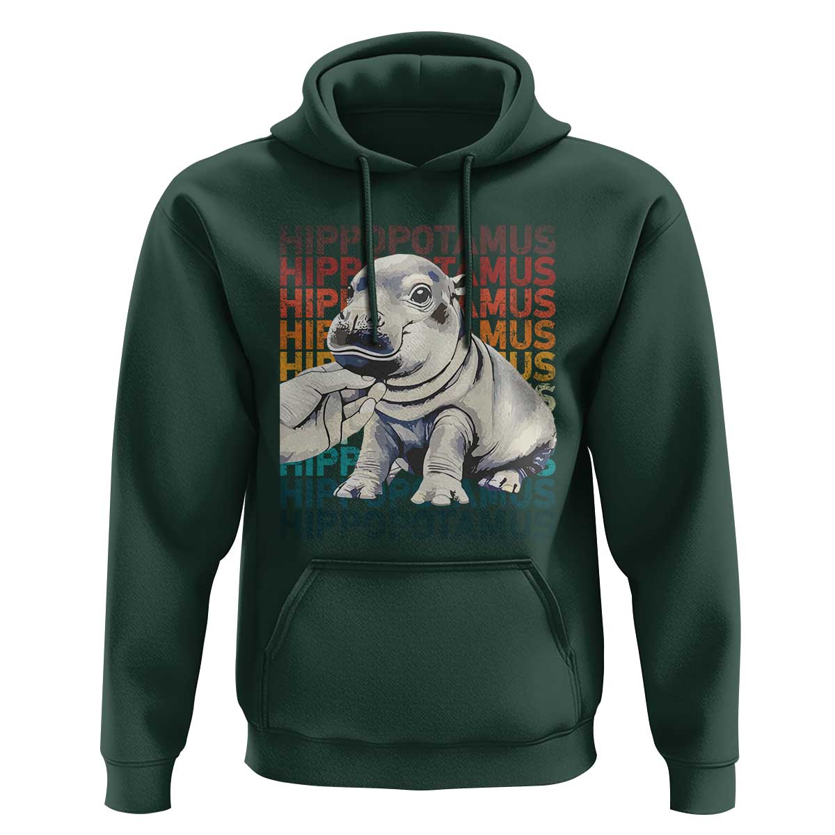 Hippo Lover Hoodie Retro Vintage Baby Pygmy Hippopotamus