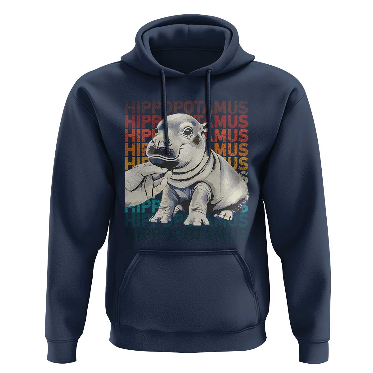 Hippo Lover Hoodie Retro Vintage Baby Pygmy Hippopotamus