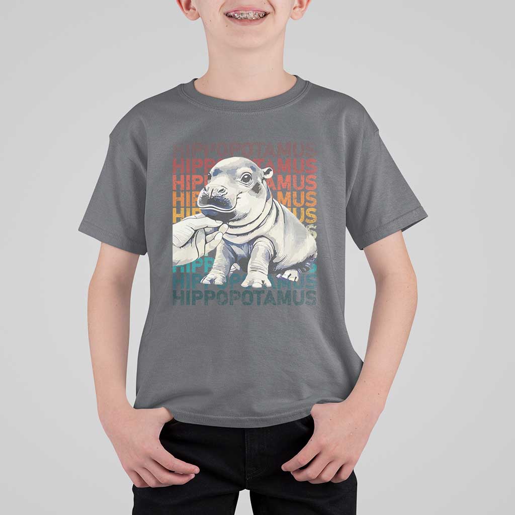 Hippo Lover T Shirt For Kid Retro Vintage Baby Pygmy Hippopotamus - Wonder Print Shop