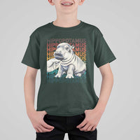 Hippo Lover T Shirt For Kid Retro Vintage Baby Pygmy Hippopotamus - Wonder Print Shop
