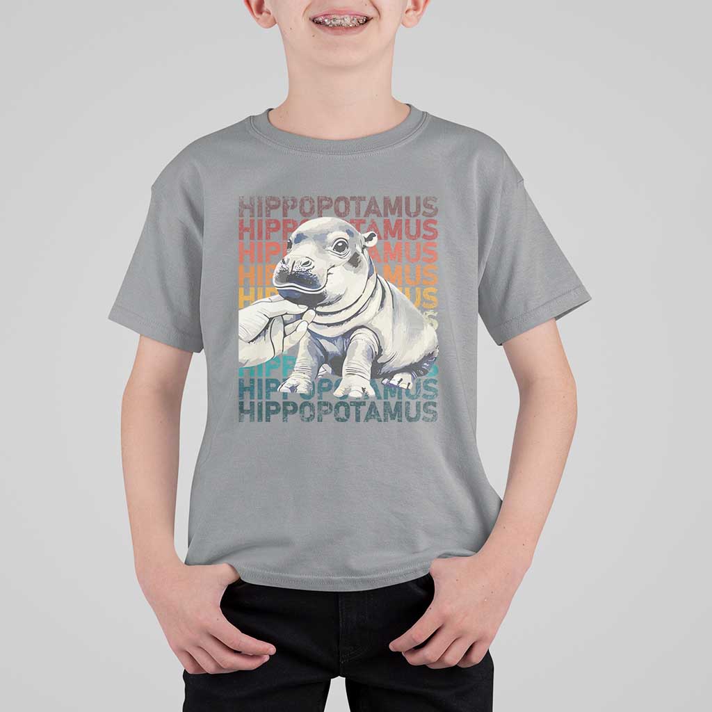 Hippo Lover T Shirt For Kid Retro Vintage Baby Pygmy Hippopotamus - Wonder Print Shop