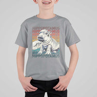 Hippo Lover T Shirt For Kid Retro Vintage Baby Pygmy Hippopotamus - Wonder Print Shop